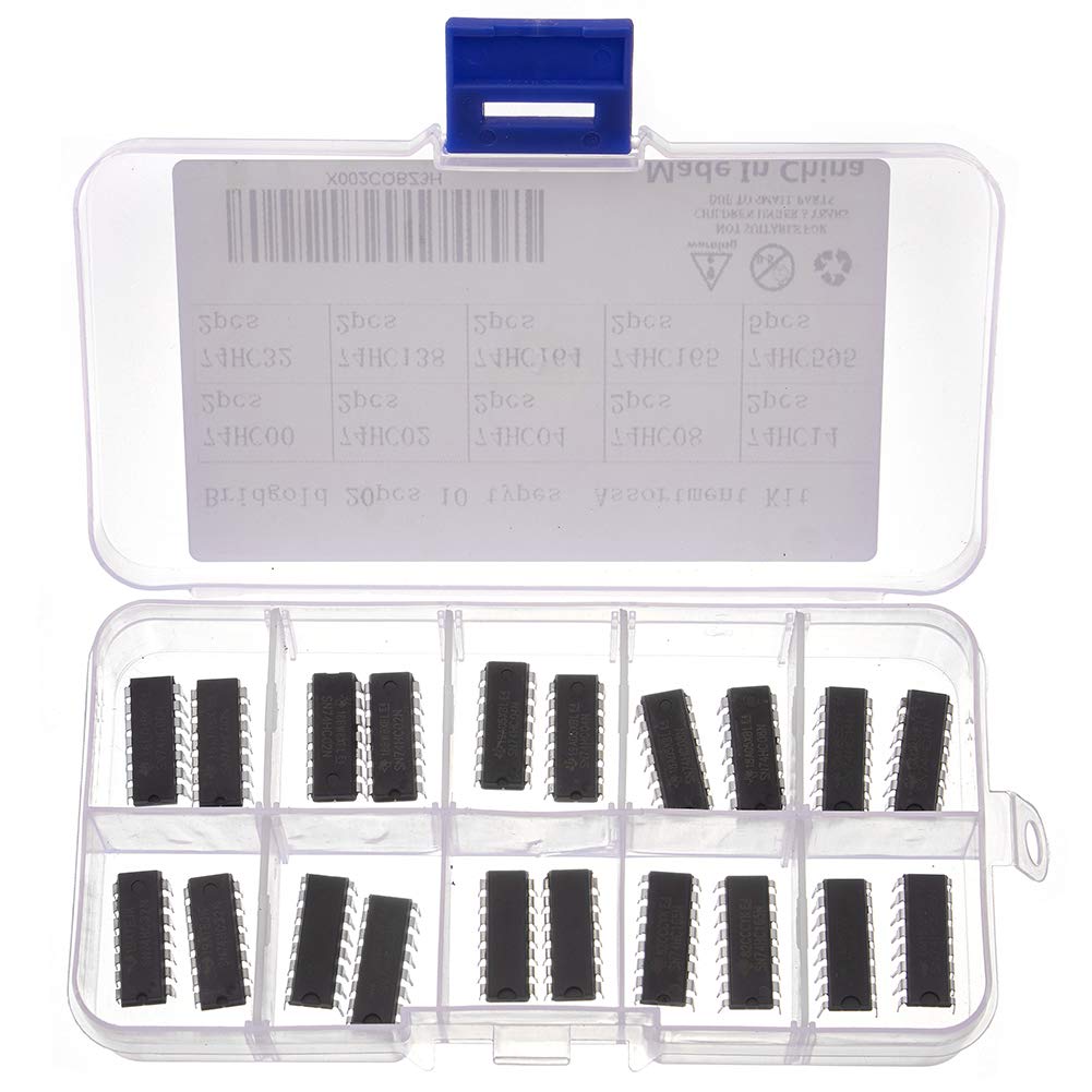 Bridgold 20pcs 10 Types 74HCxx Series IC Assortment Kit,Shift